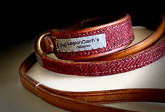 Red Tweed Collar and Leash-LegionDachsDogApparel