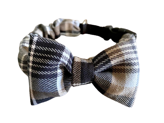 Bow Tie Gray and Brown-Bandana-LegionDachsDogApparel